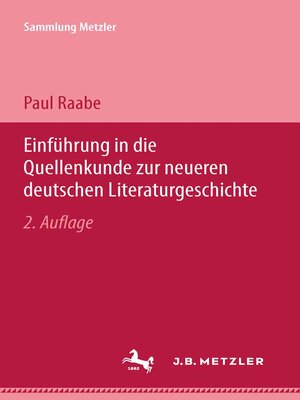 cover image of Einführung in die Quellenkunde zur neueren deutschen Literaturgeschichte